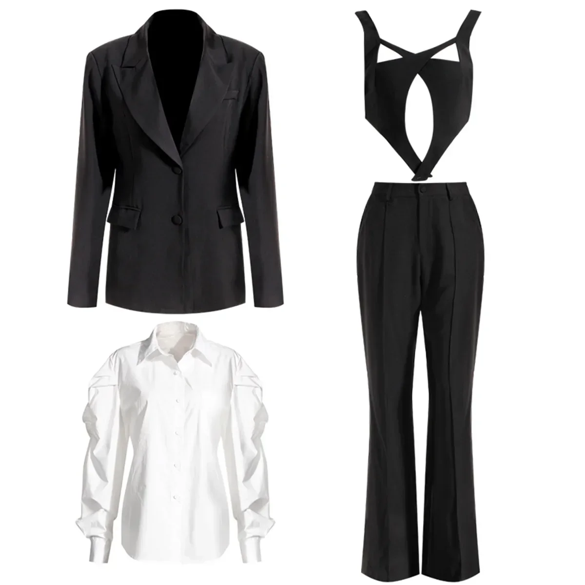 Coole Frauen Anzüge Blazer Overall Shirt sexy formelle Büro Dame Business Arbeit tragen Mode Mädchen Mantel Hose Ballkleid