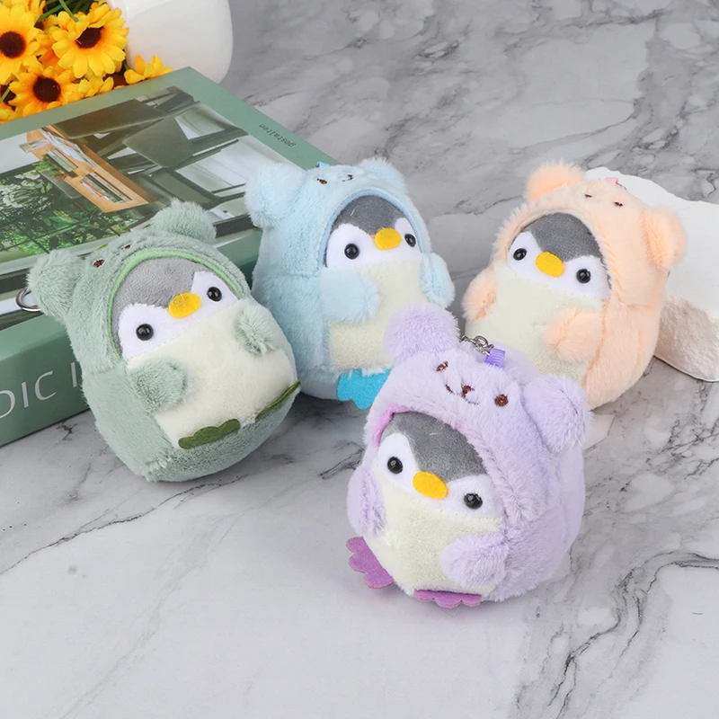 LLavero de pingüino de peluche de dibujos animados para mujer, llavero de bolso de muñeca, llavero de moda para llaves de coche, accesorios para regalos, 1 unidad