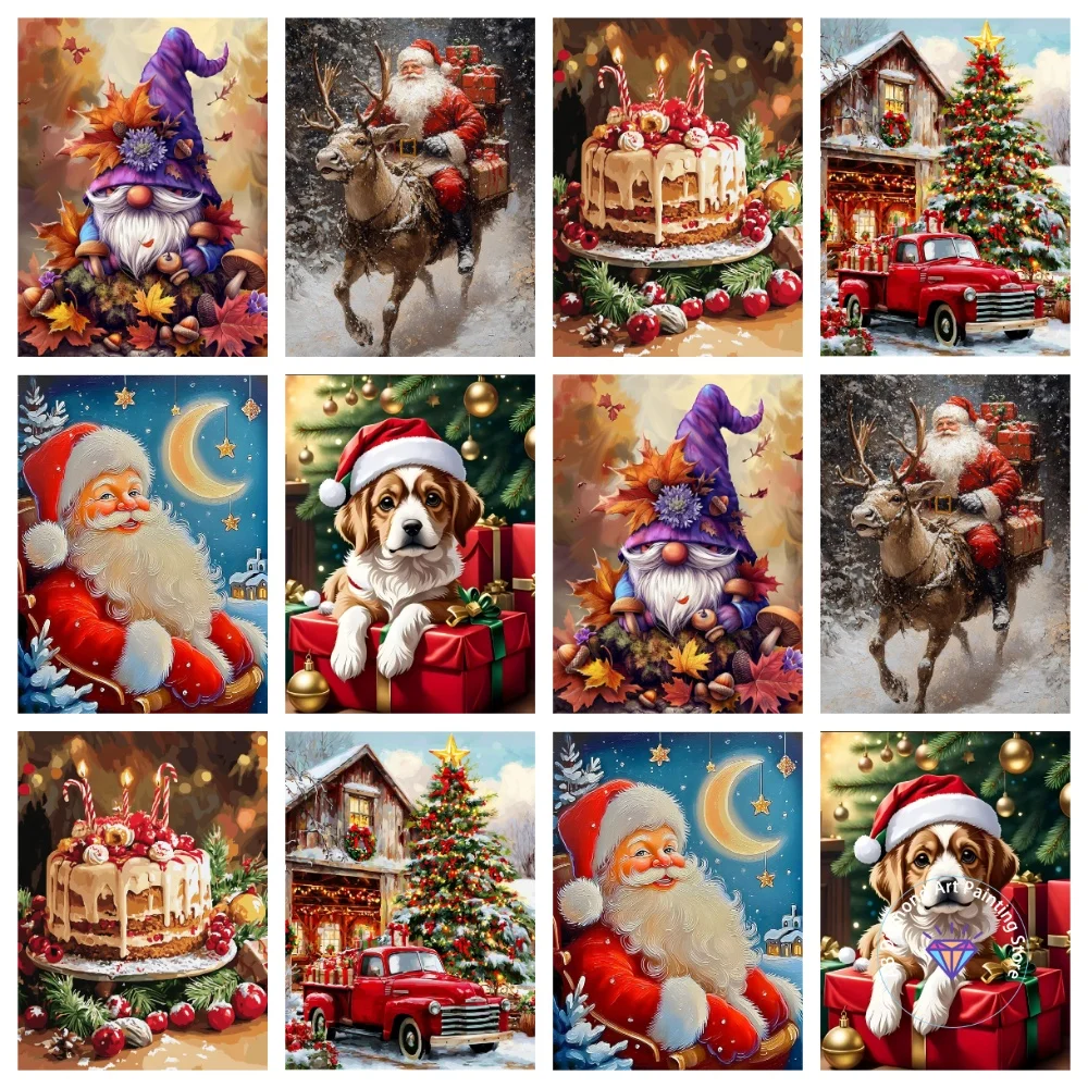 

Christmas Snowman AB Diamond Painting Kit Square Round Diamond 5D DIY Dog Mosaic Handmade Art Adult Exquisite Gift Home Decor