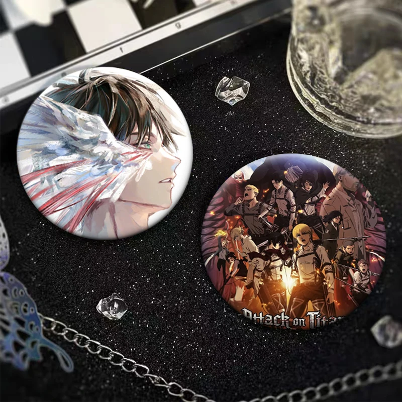 Anime Attack on Titan Badge Eren Levi Armin Arlert Erwin Lapel Pins Handmade Cartoon Brooches Daily Stylish Ornament Accessories