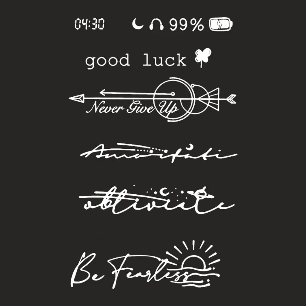 

English Letter Juice Tattoo Waterproof Long Lasting Fake Tattoo Temporary Semi Permanent Hombre Art Fake Tattoo Men