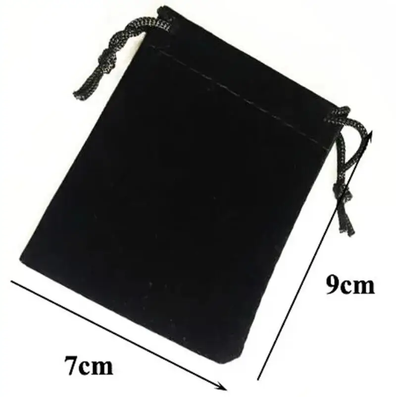 2400pcs/Lot Wholesale 7x9cm Black Velvet Bags Drawstring Gift Jewellery Pouches Wedding Party Packaging Bag Customize Logo