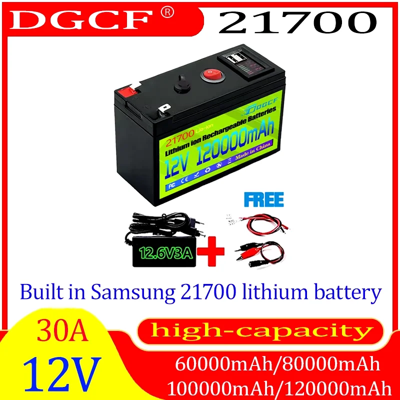 

suitable for spray/small household appliances 12V 80Ah large capacity built-in BMS high current 30A 21700 lithium battery pack,