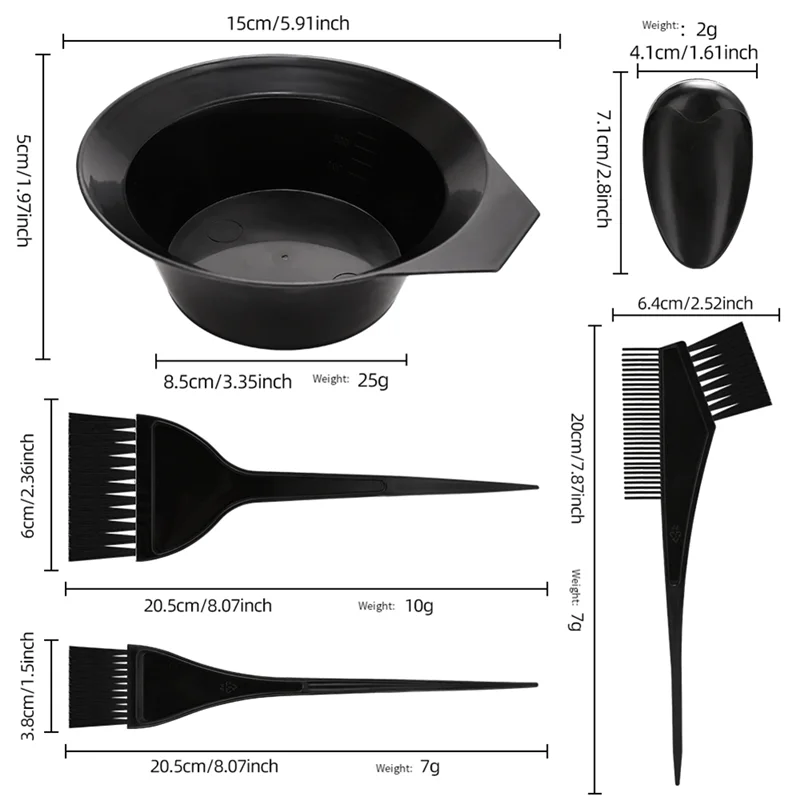 AA20-16 Pieces Hair Dye Coloring Kit- Hair Tinting Bowl, Hair Agitator, Dye Brush, Ear Cover, Hairpin, Hair Coloring Cape 6