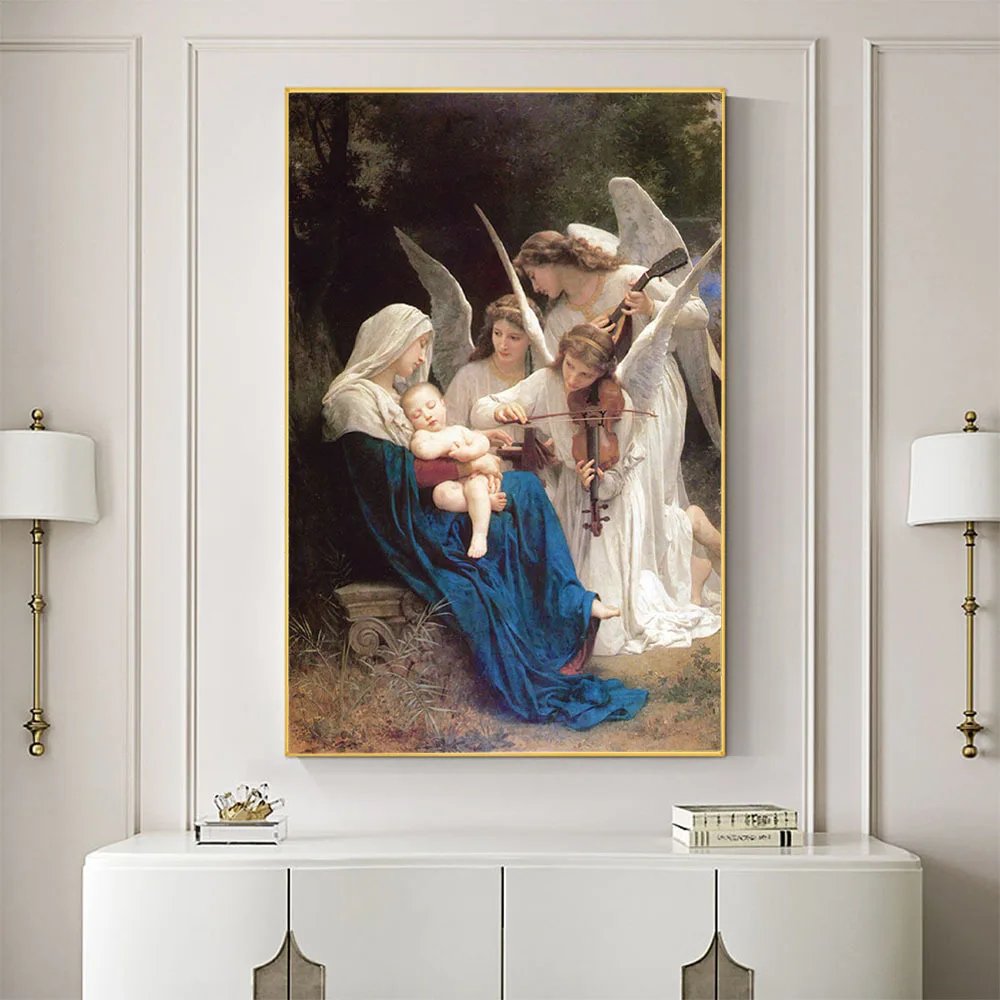 Song Of The Angel William Adolphe Portrait Printed Canvas 11CT Cross Stitch Full Kit Embroidery DMC Threads        Promotions