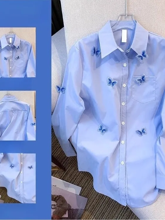 

Свободная синяя рубашка с дизайном в виде галстука-бабочки для мужчин больших размеров, летняя повседневная одежда, модный тренд для подростков и молодежи