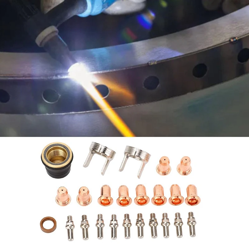 Kit de buse de coupeur de plasma de ABPQ-24 pièces, électrode de pointe de torche de coupe de plasma pour le coupeur toxique de plasma de T 65DS