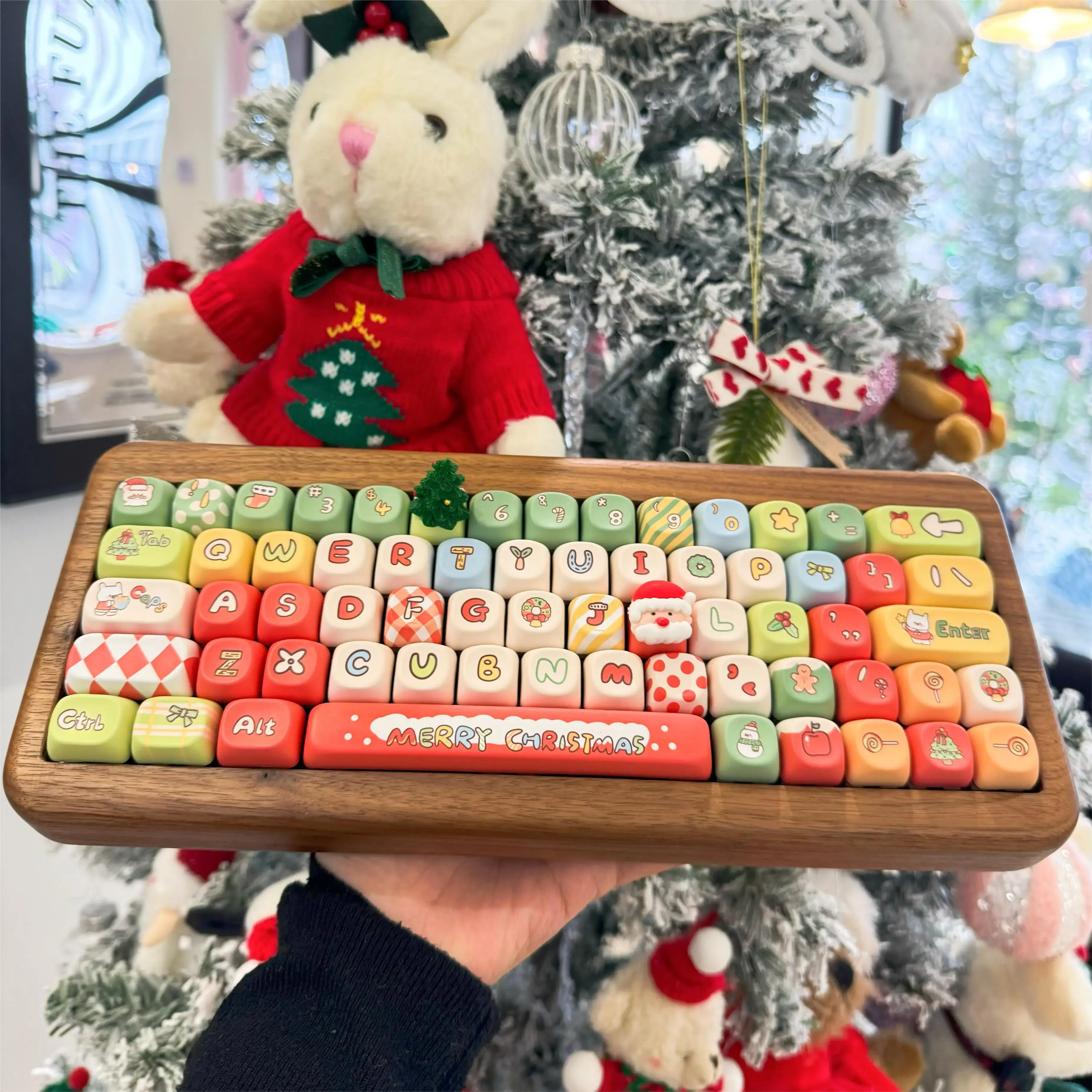 Christmas confession Original keycap Customized keyboard keycap magnetic axis Cute personality PBT five-sided sublimation keycap