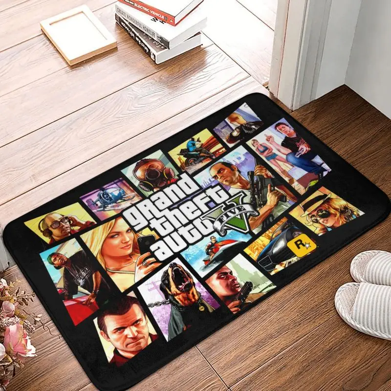 Personalizado grande roubo auto aventura jogo capacho tapete antiderrapante gta banho cozinha sala de estar tapete 40*60cm