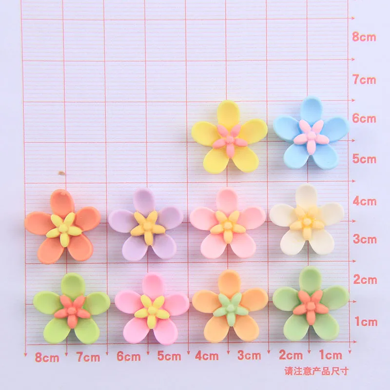 20Pcs Lucky Flowers Resin Flat Back Cabochon Scrapbook Kawaii DIY Embellishments Accessories Lovely Daisies Resin Flowers Button