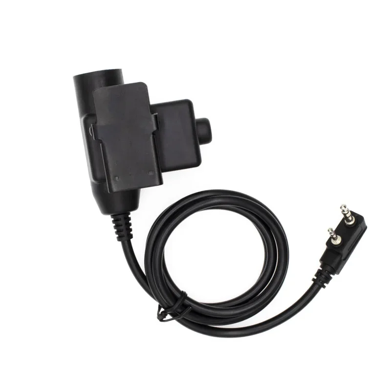 2 Pin K Plug Tactical PTT Adapter Cable for Baofeng UV-5R Kenwood Walkie Talkie Tactical Earpiece Ham Radio Accessories