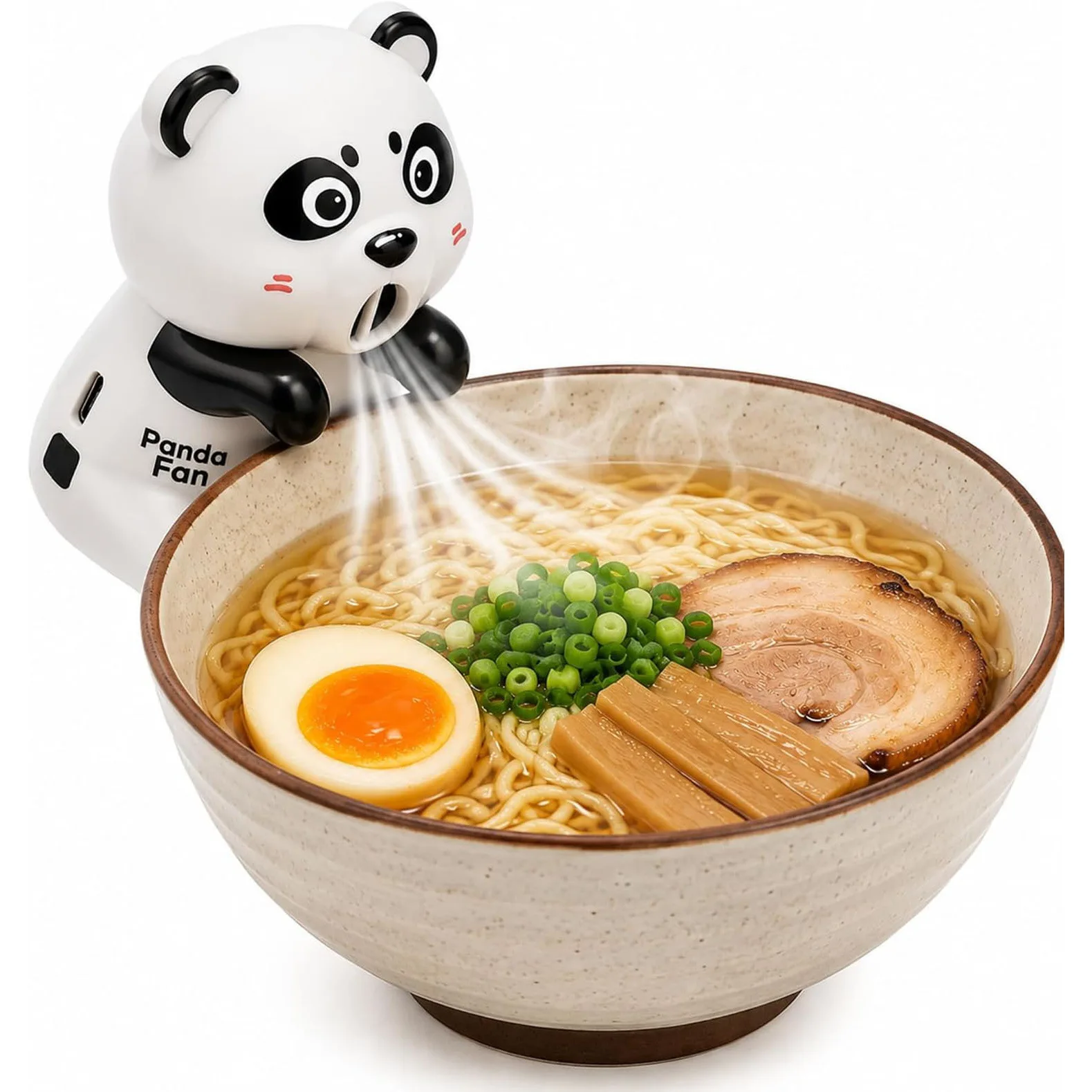 Panda Clip on Cup Fan 3 Speed Mini Stroller Fan for Bowl Soup Noodle Cooling Portable USB Fan for Home Office