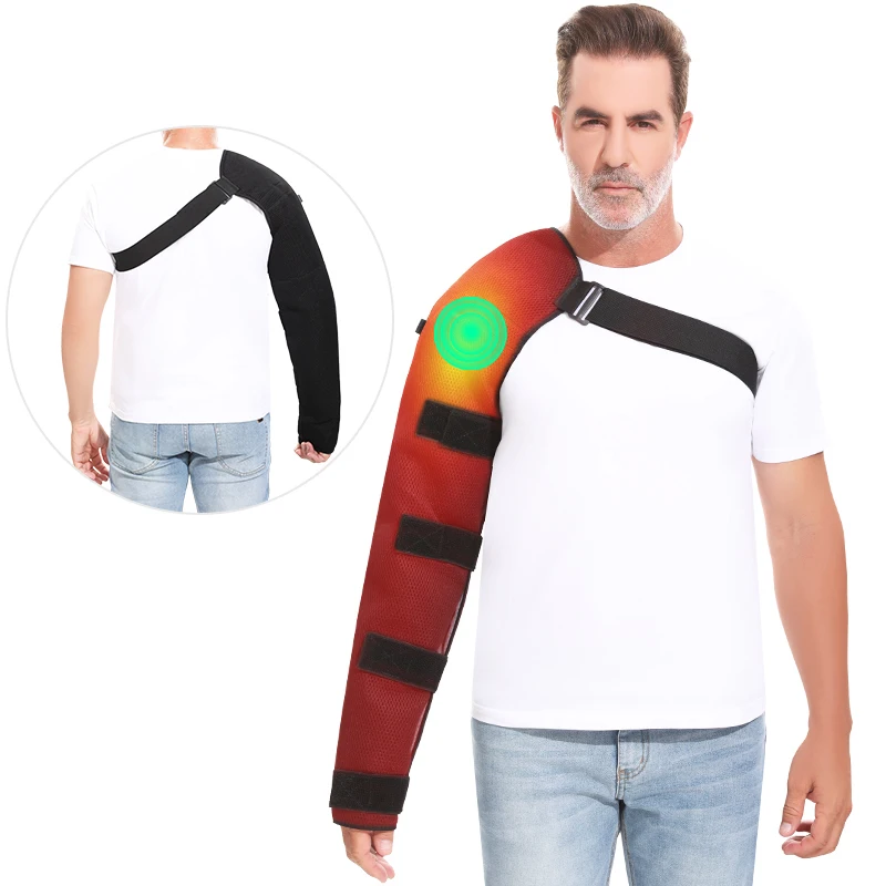 Air Layer Heating Long Arm Protector Arm Vibration Massager Relieves Frozen Shoulder Elbow Pain Arm Thermal Care  Recovery Brace view 4