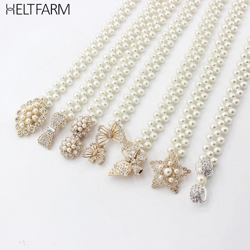 

Women's Waist Chain Fashion Thin Belt Luxury Pearl Waist Chain For Dress Fringes Decoration Bohemia Pendant Belt Body Jewelry