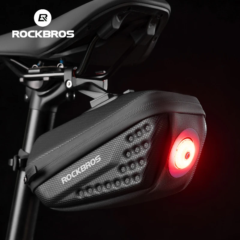 

ROCKBROS Hard Shell EVA Bicycle With Tail Light Saddle Bag Portable Waterproof Smart Sensor Taillight MTB Road Bike Equipment