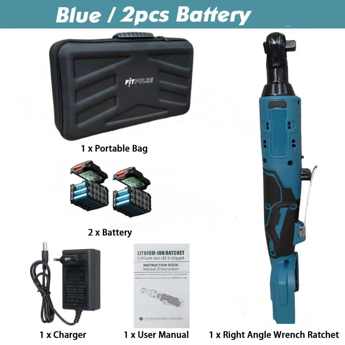 

180N.m Impact Brushless Cordless Rechargeable Electric Wrench 1/2 Inch Right Angle Ratchet Wrenches Tool