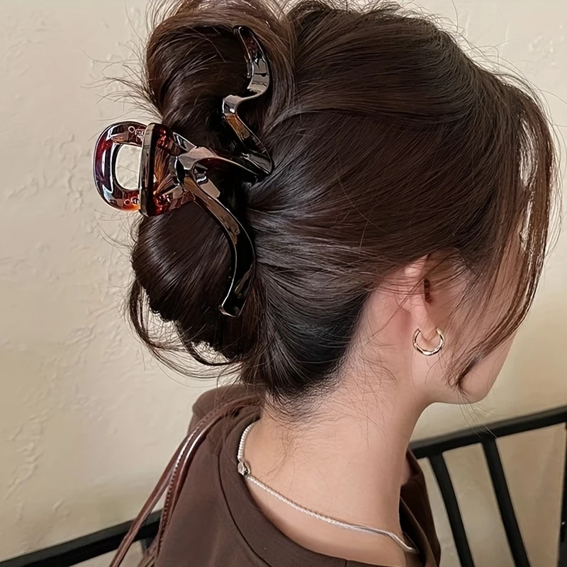 1 Acrylic Wave Hair Clip For Women - Fashionable And Elegant Hair Accessories - Hair Claw Headband - Hairstyle Shark Clip Gift image 5