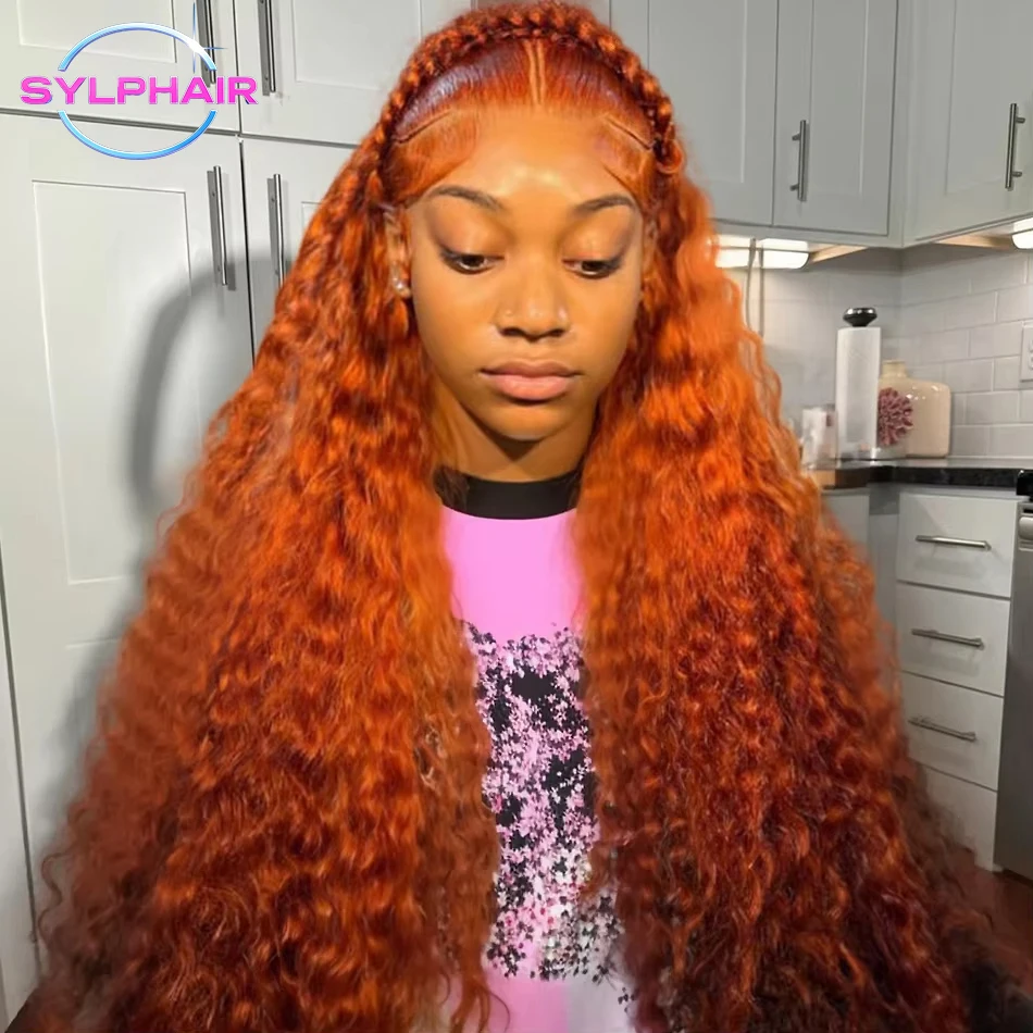 

13x6 250% Плотность Рыжий Глубокая Волна Парики Фронта Шнурка Человеческие Волосы 30 Дюймов Парики Человеческие Волосы HD Парики Фронта Шнурка Человеческие Волосы Черные Женщины