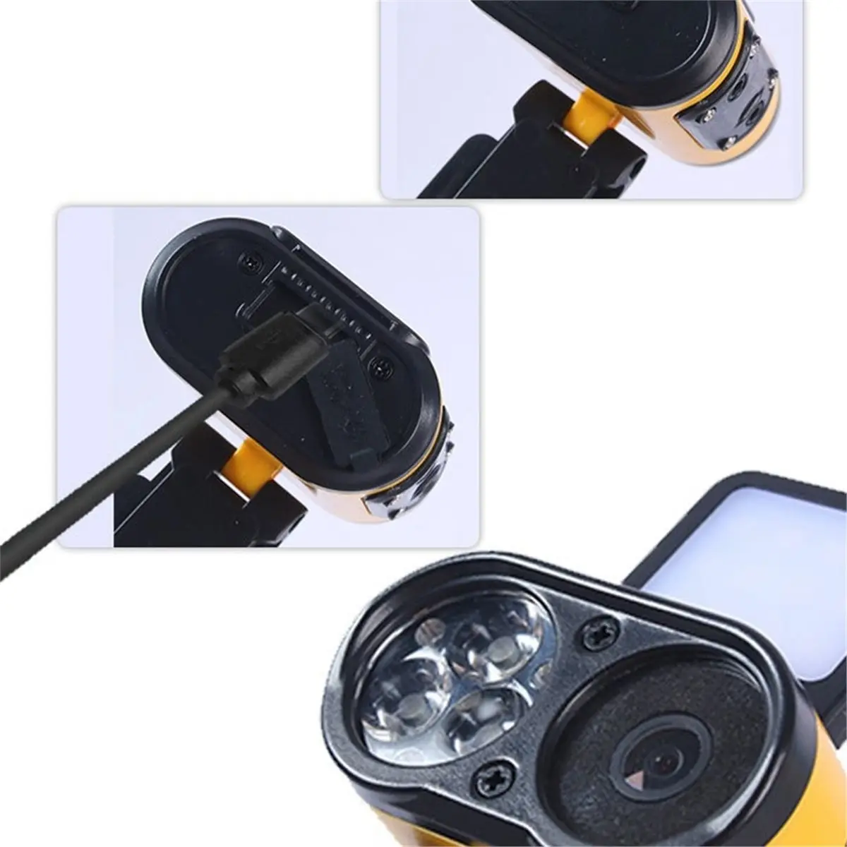 doyme Headlamp LED Camera Recorder Waterproof Rechargeable Fishing Light Outdoor Camping DualLight Sensor Mining Lamp W/T 16GB
