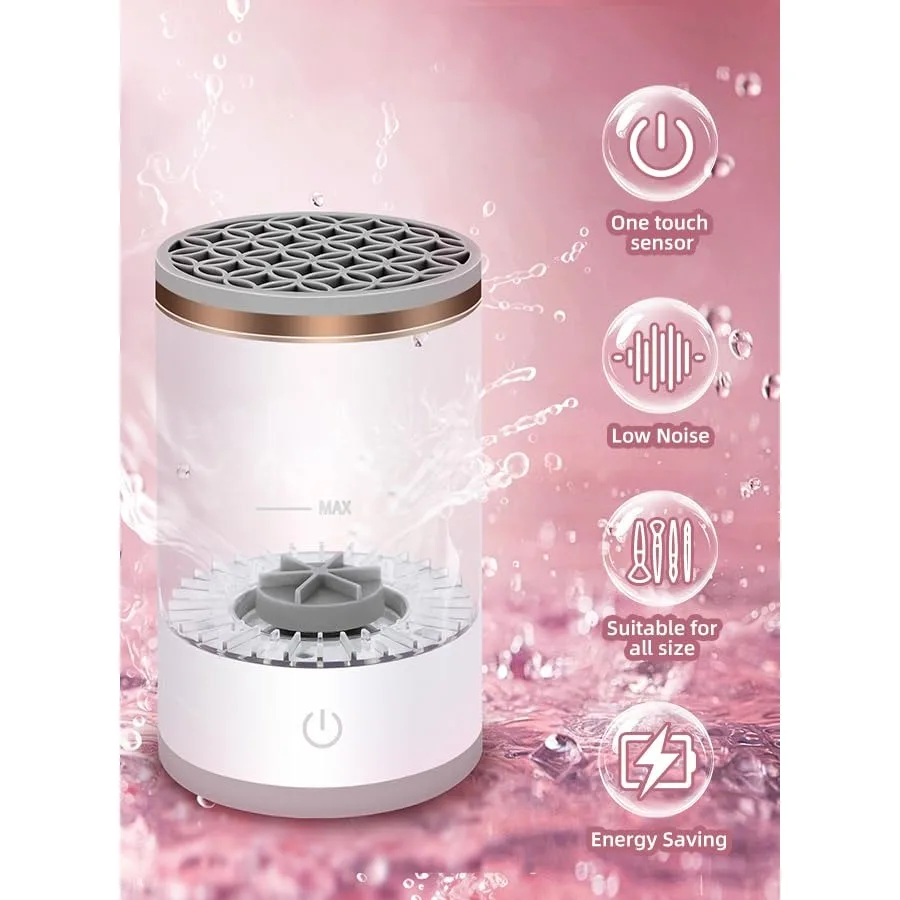PRO Detergente per pennelli per trucco Detergente per pennelli cosmetici elettrico rotante automatico Trucco portatile Adatto per l'uso delle dimensioni del