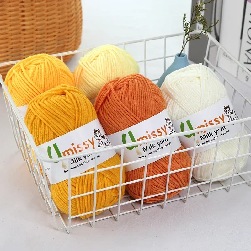 1pc About 50g Milk Cotton Crochet Yarn Anti-Pilling Fine Quality Hand Knitting Thread For Cardigan Scarf Hat Sweater Doll