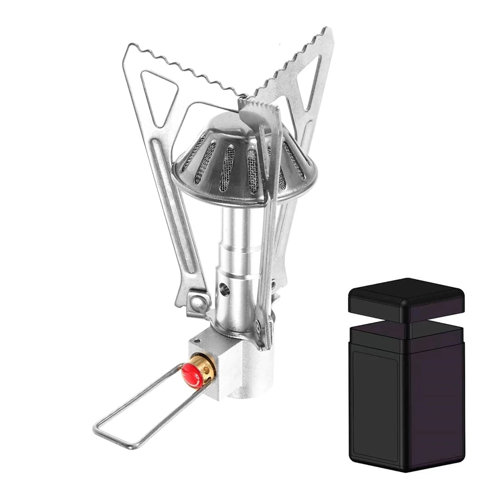 

Газовая плита для кемпинга на открытом воздухе, аксессуары для кемпинга, портативная ультралегкая газовая плита из алюминиевого сплава для пикника, походная плита, печь для выживания