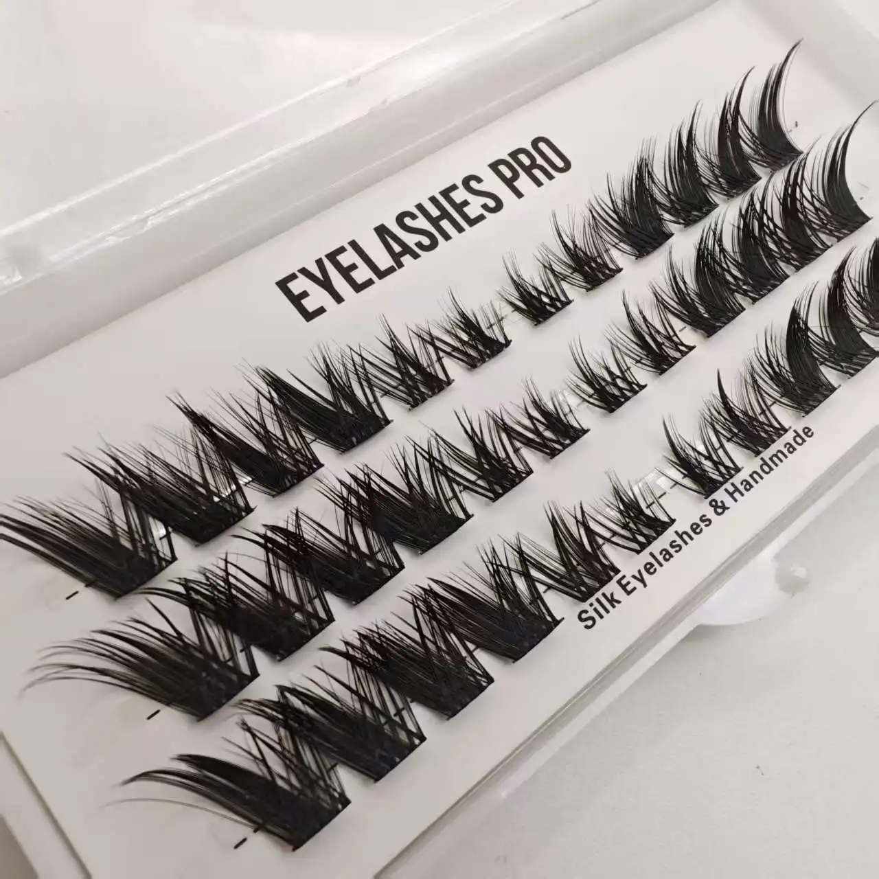 HLL DIY Hand Made Eyelash Extension Segmented Flase Lashes Lash Bundles Soft Ribbon Strip Eyelashes Makeup Lashes