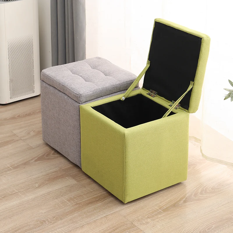 

Household Living Room Coffee Table Stool Low Sofa Side Table Storage Shoe Changing Chair Square Small Multi-Functional Furniture