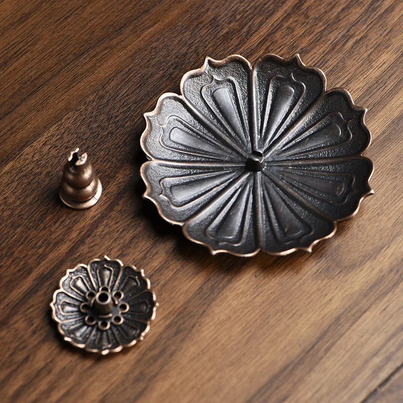 1Pcs Porous Lotus Zen Line Incense Insertion 2-In-1 Incense Holder Sandalwood Burner Lncense Plate Tray Retro Home Decorations