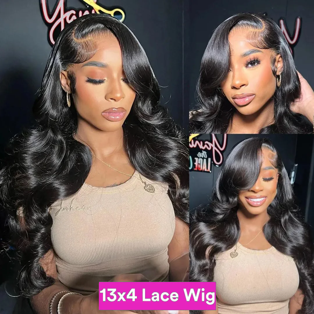 HD Transparent 13x4 13x6 Lace Front Human Hair Wigs Body Wave Pre Plucked Brazilian Lace Closure 4x4 Wigs 150% For Women