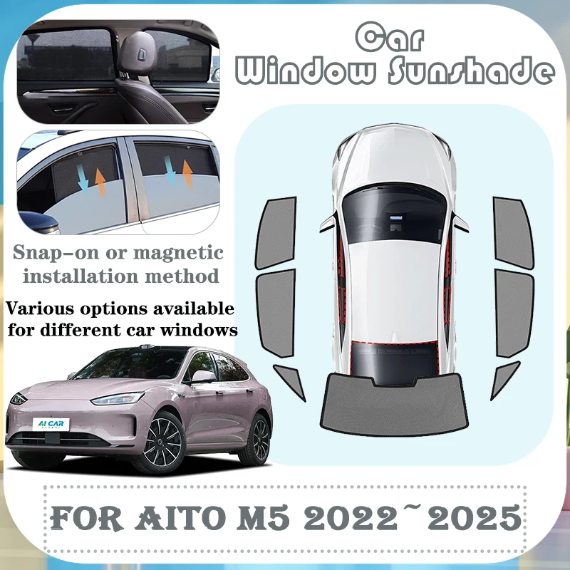 For AITO M5 2022 2023 2024 2025 Windshield Frame Blind Window Sunshades Anti-UV Car Sun Visor Protection Bodykits Accessories