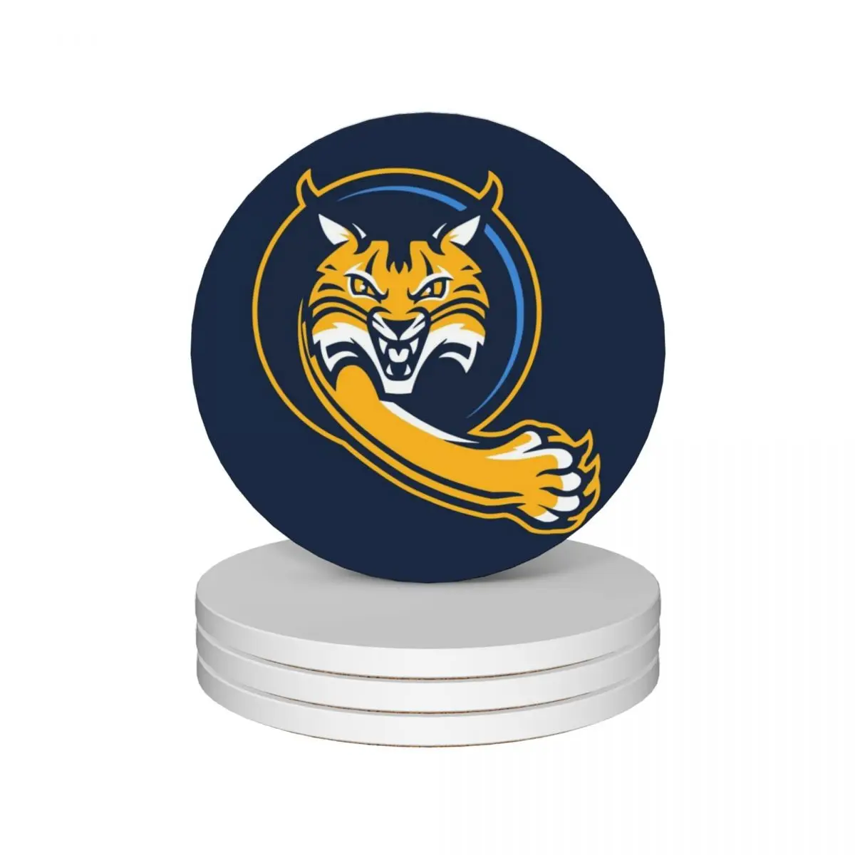 

Quinnipiac Bobcats Ceramic Coasters (Set of 4) for cups set cup pads Coasters