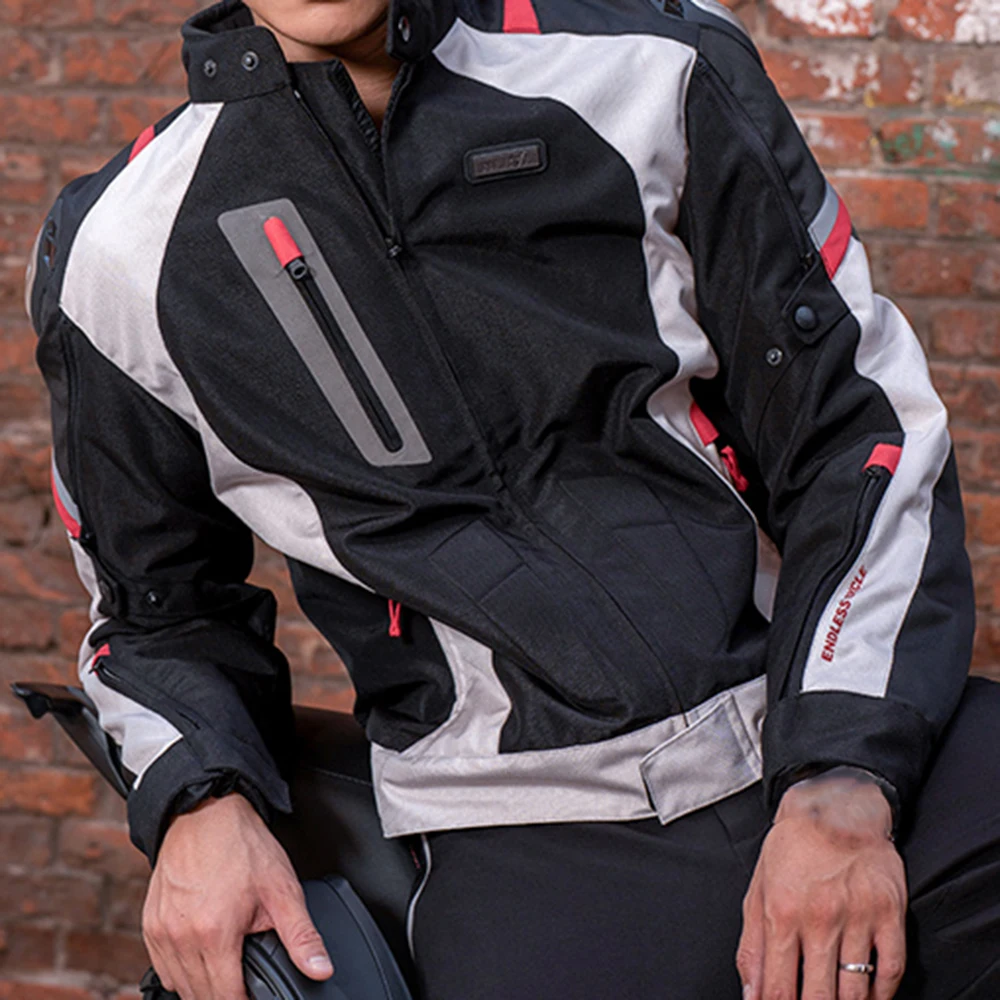 เสื้อแจ็กเก็ตมอเตอร์ไซค์กันลมกันลมเสื้อแจ็กเก็ตมอเตอร์ไซค์กางเกงปั่นจักรยานตาข่ายระบายอากาศสำหรับฤดูร้อนกลางแจ้งกันลม