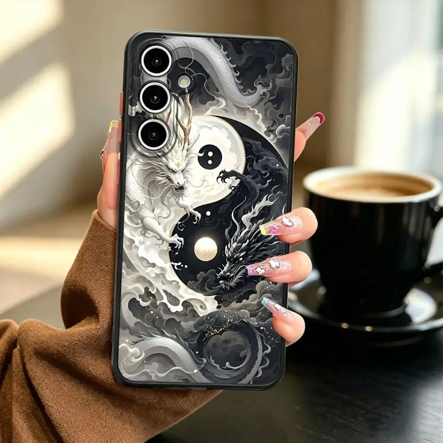 Case for Samsung Galaxy A73 A33 A16 A15 A52S A72 A17 A52 A23 A35 A34 A36 A56 A55 A54 A53 Phone Cover Yin Yang Dragons