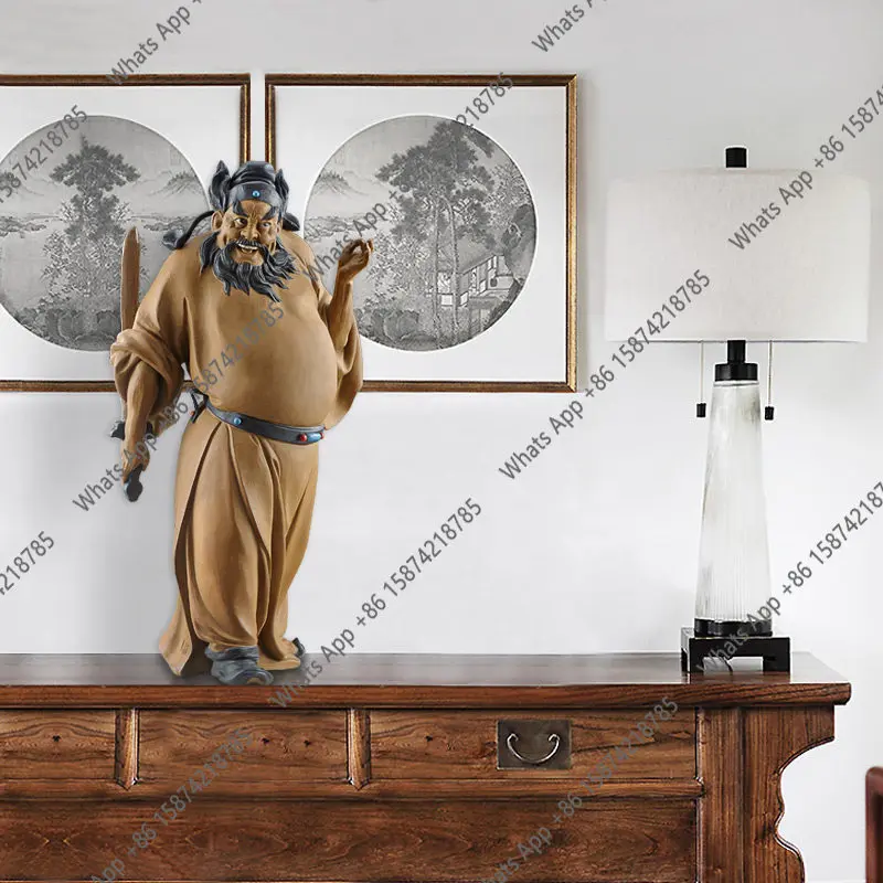 Shiwan ceramic doll master craftsmanship gift boutique home door living room lucky town house decoration Zhong Kui ornament