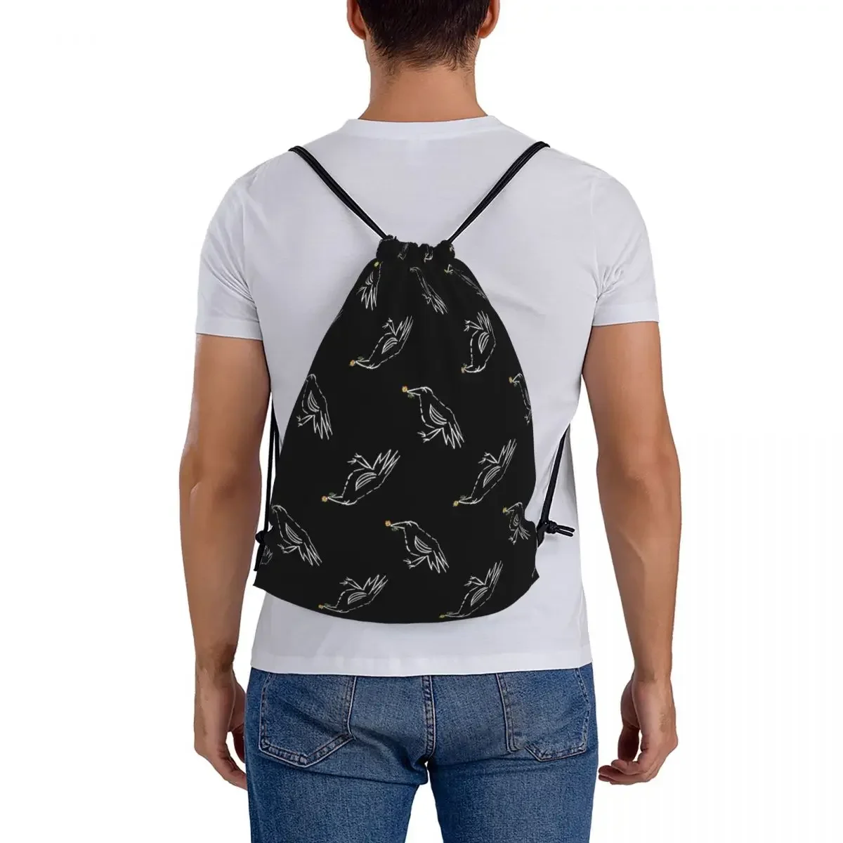 Sac à dos Raven Friends pour étudiants, sacs à cordon de proximité portables, sac de rangement de poche Bundle, sac à livres de voyage, mode