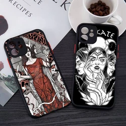 Witches Moon Tarot Mystery Totem Phone Case for iPhone 14 13 12 11 Pro Max Mini 7 8 Plus X XS MAX XR SE 13Pro Matte Cover Fundas