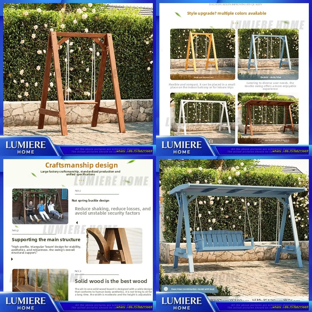 

Уличная деревянная качель-скамья для патио, сада, двора, балкона, гостиной, детской комнаты, небольшой квартиры, для отдыха, одноместная