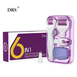 Kit Derma Roller para rosto e corpo, DRS Microneedling Roller para mulheres e homens, Cuidados com a pele Dermaroller com 5 cabeças substituíveis