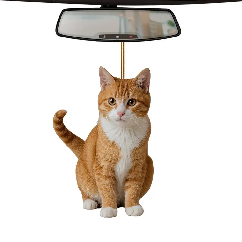 Cat Ornament Adorable Acrylic Cat Pendant with Lanyard for Christmas Tree Lightweight Design Easy to Hang Kitty Ornament Festive