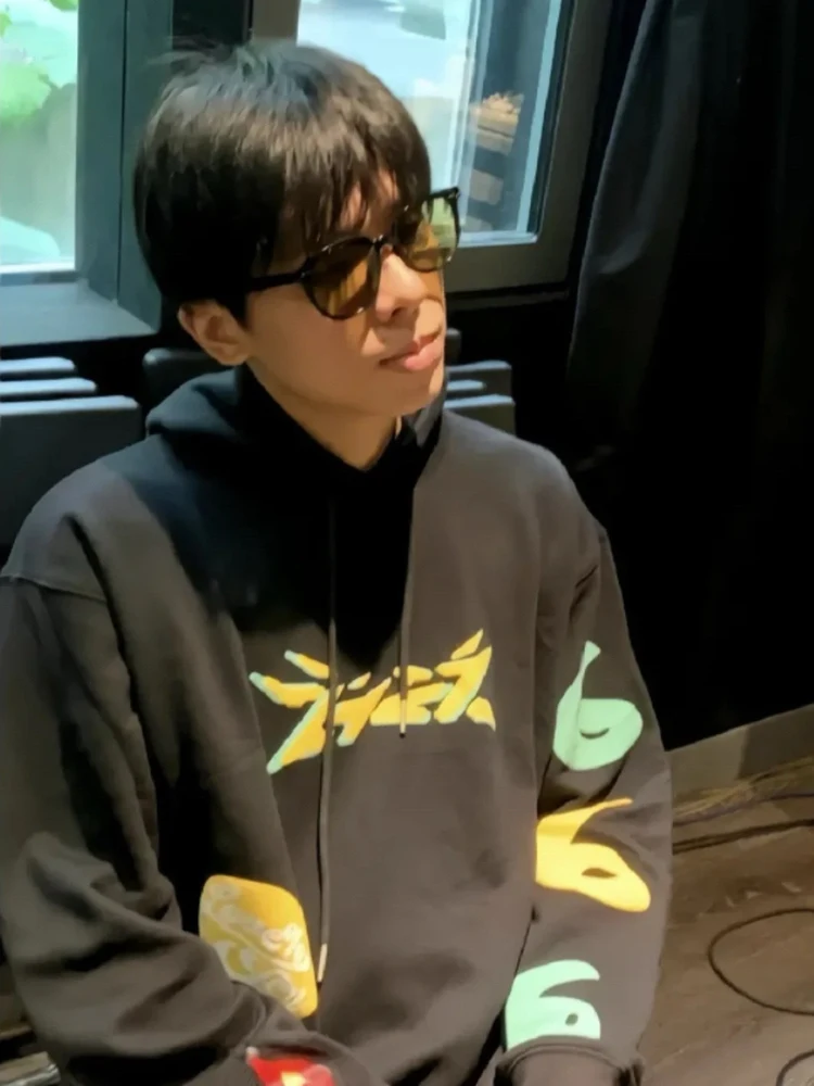 

Худи Pharaoh 2727: Коллаборация к шестилетнему юбилею, дизайн «Пламя», парные толстовки, повседневные, из хлопка и полиэстера, с длинными рукавами