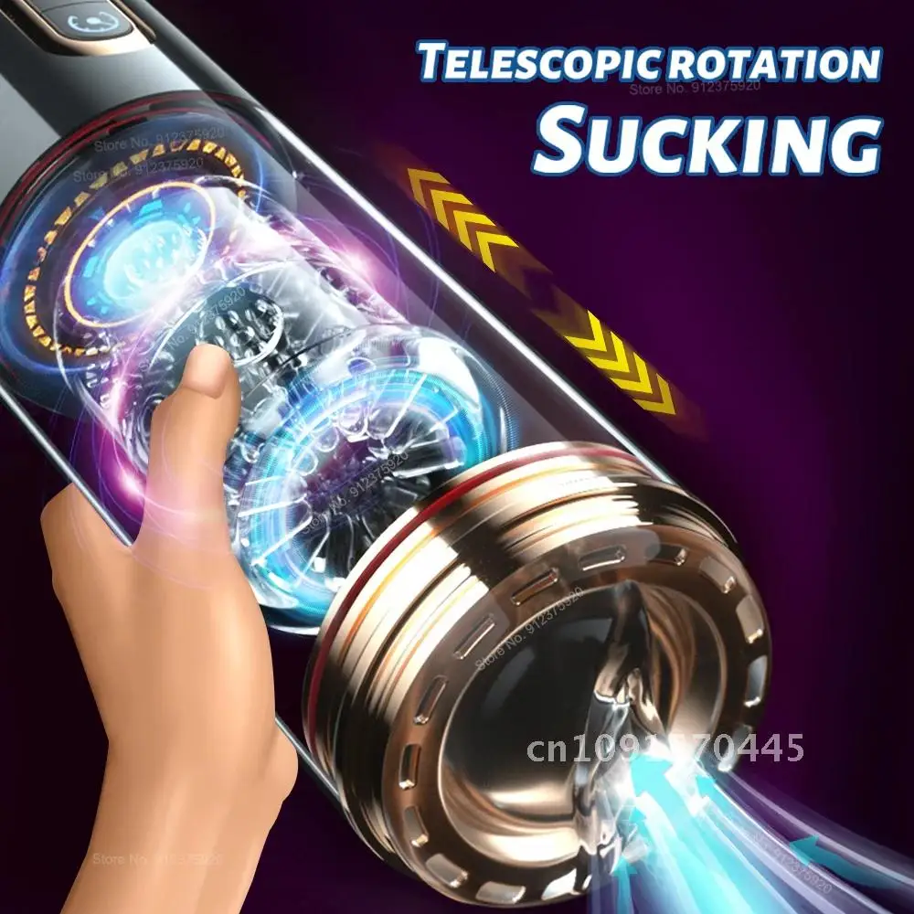 Telescopic Rotation Sucking Automatic Male Masturbator Cup Vagina Pocket Blowjob Machine For Men Masturbation Thrusting Sex Toy