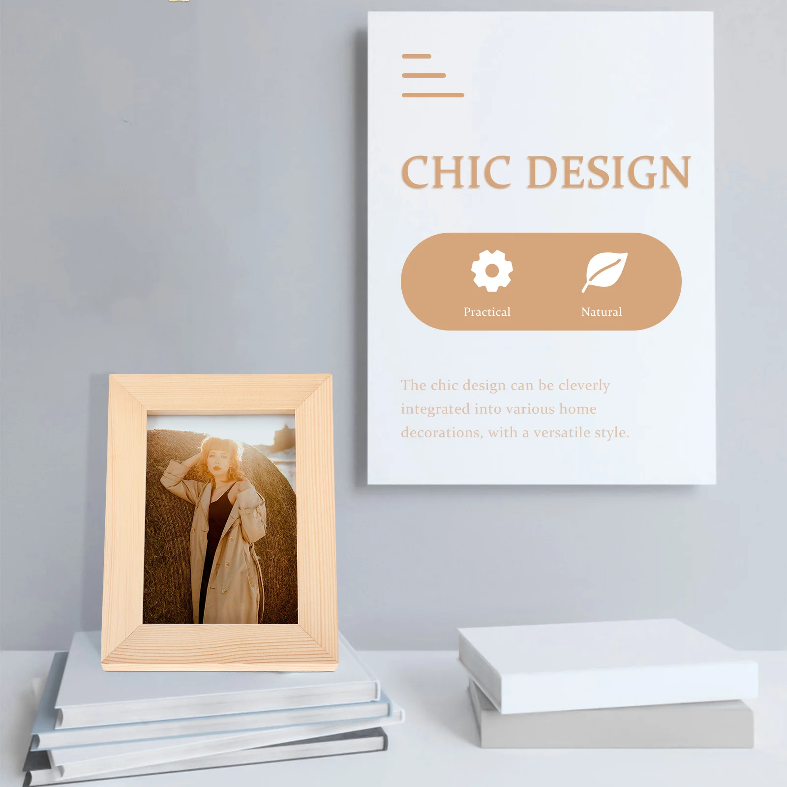 

6pcs Wooden Photo Frames Set Natural Wood Picture Frame For Tabletop Desk Display Wall Decoration Gift Idea Photo Frame