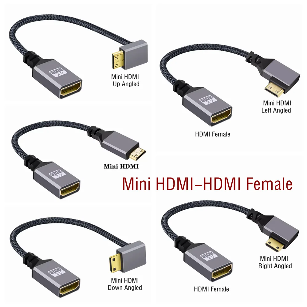 4K 60Hz HDMI-Compatible Male To Female Extension Cable Micro/Mini HDMI-Compatible adapter Extender Wire Cord left/right/up/down