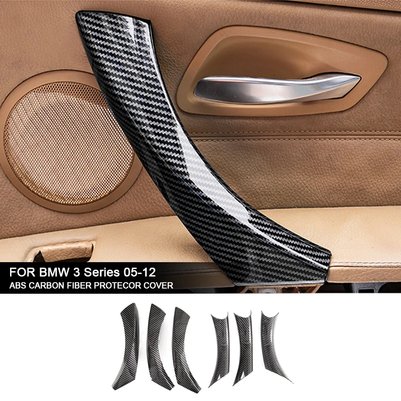 

Автомобильная внутренняя дверная ручка из углеродного волокна ABS, внутренняя дверная ручка, подходит для BMW 3 серии E90 E91 E92 E93 F30 F32 2005-2012