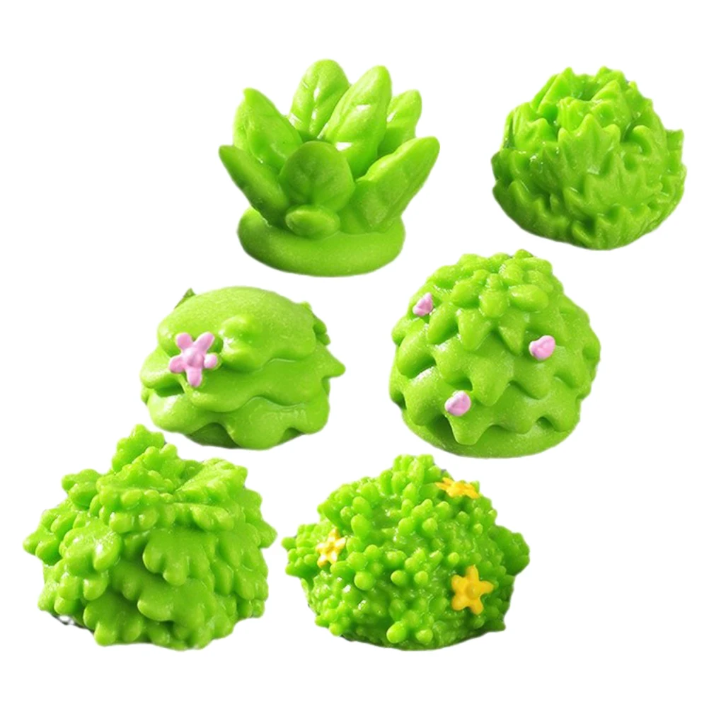 

6 Pcs Mini Grass Resin Decoration Cluster Accessories Dollhouse Plant Statue Fairy Garden Model Plants Lightweight Indoor