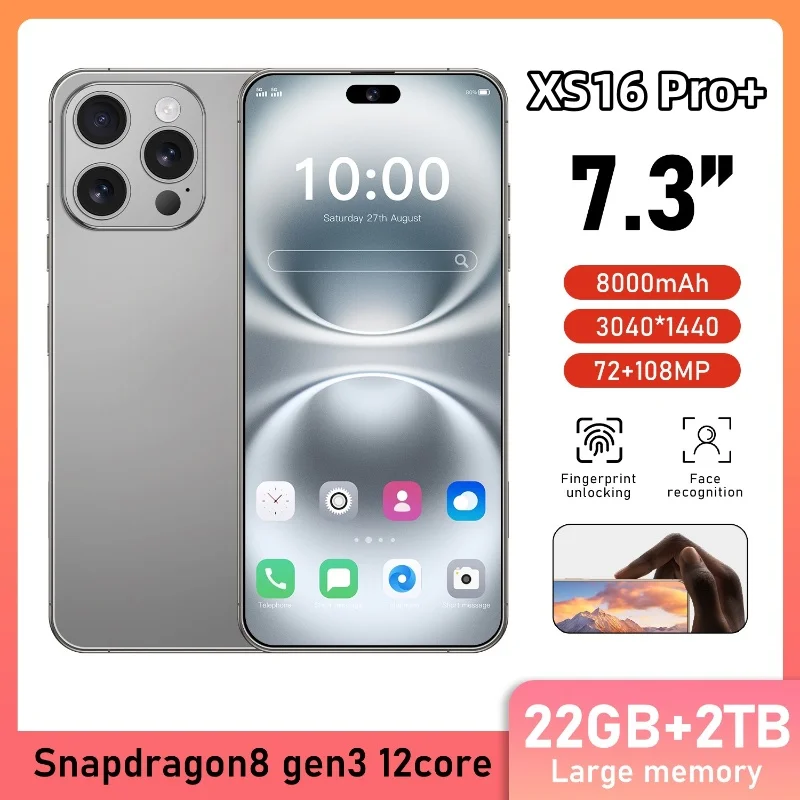 2025 Pad XS16 Pro+Original Tablet PC 7.3 inch HD 4K 8000mAh Battery 4G 5G 22GB+2TB Android 14 Dual Sim Card WiFi GPS Google Tab