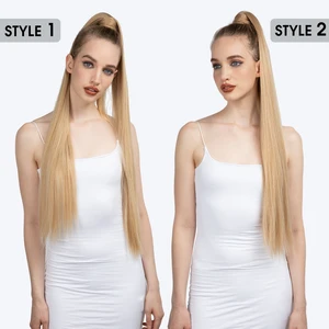 Synthetic Long Straight Horse Rabo Haarerweiterung, gefälschte Perückenclip, blonde Perücke, Pigtail -Überwindung, Lisa Pony Tail, 32 10 Hauptverkäufe Lisa Blonde Perücken - №7