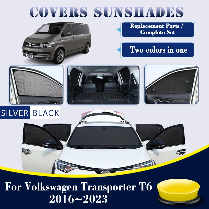 For VW Volkswagen Transporter T6 2015~2023 Long Version Car Sunshade Covers Sun Sunscreen Window Visor Coverage Pads Accessories