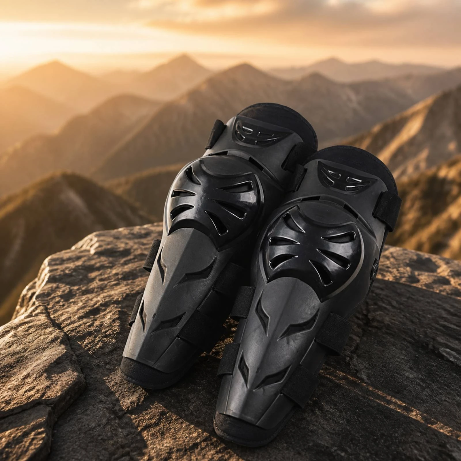 2 Pieces Motorcycle Knee Guard Contoured Knee Protector with PE Shell Dirt Bike Guarding Gear Breathable High Strength